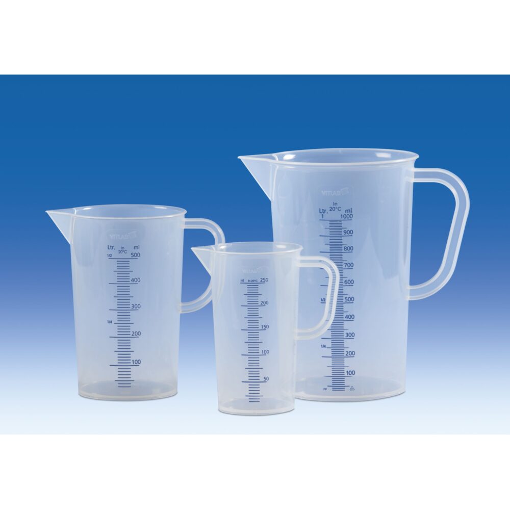 VIT446081 Zlewka z uchem PP sk tłoczona niebieska poj.2000ml