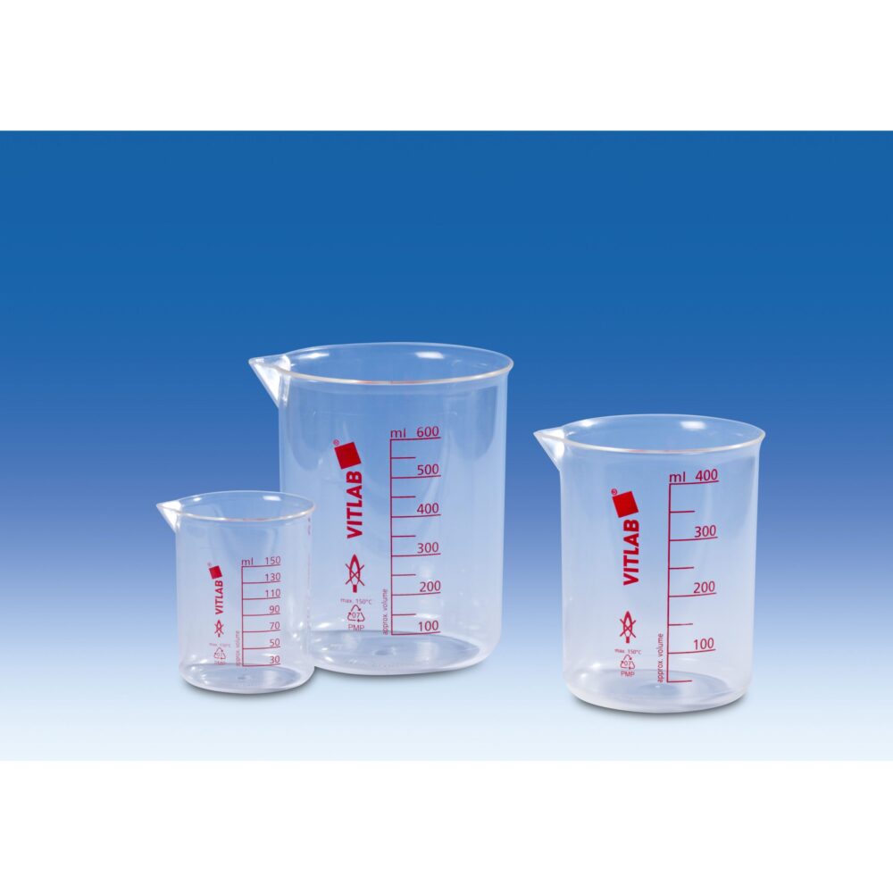 VIT60603 Zlewka PMP skala czerwona 0100 ml